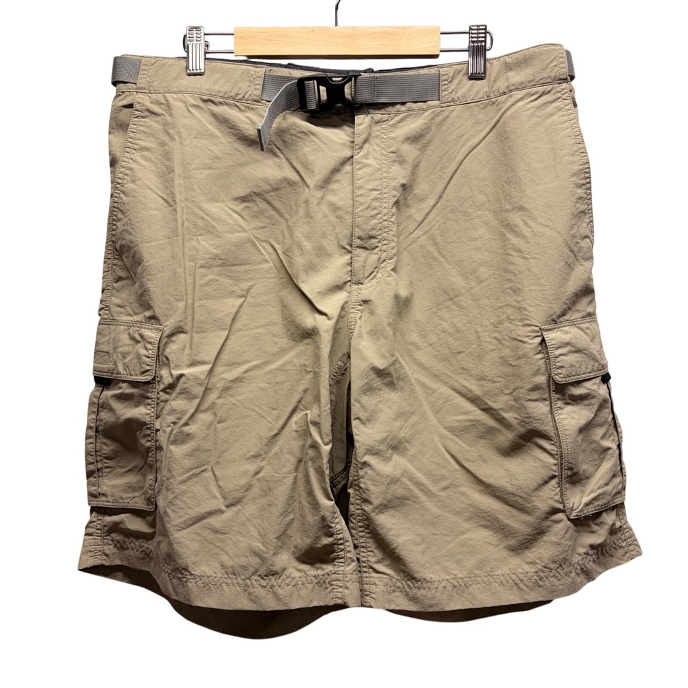 Eastern Mountain Sports Men Utility Cargo Short 36 Gorpcore Hiking Quick Dry Tan